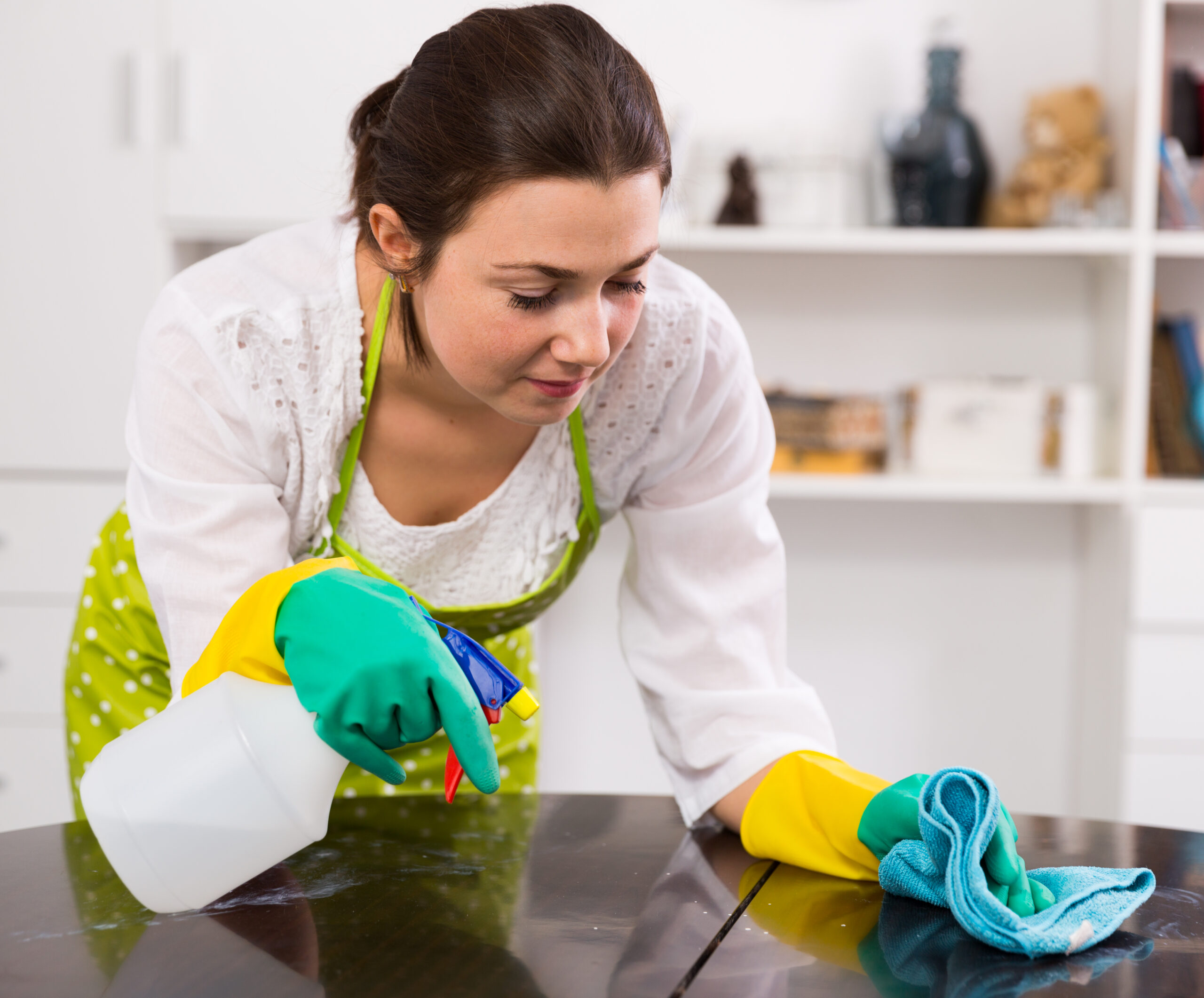 girl clean table home scaled